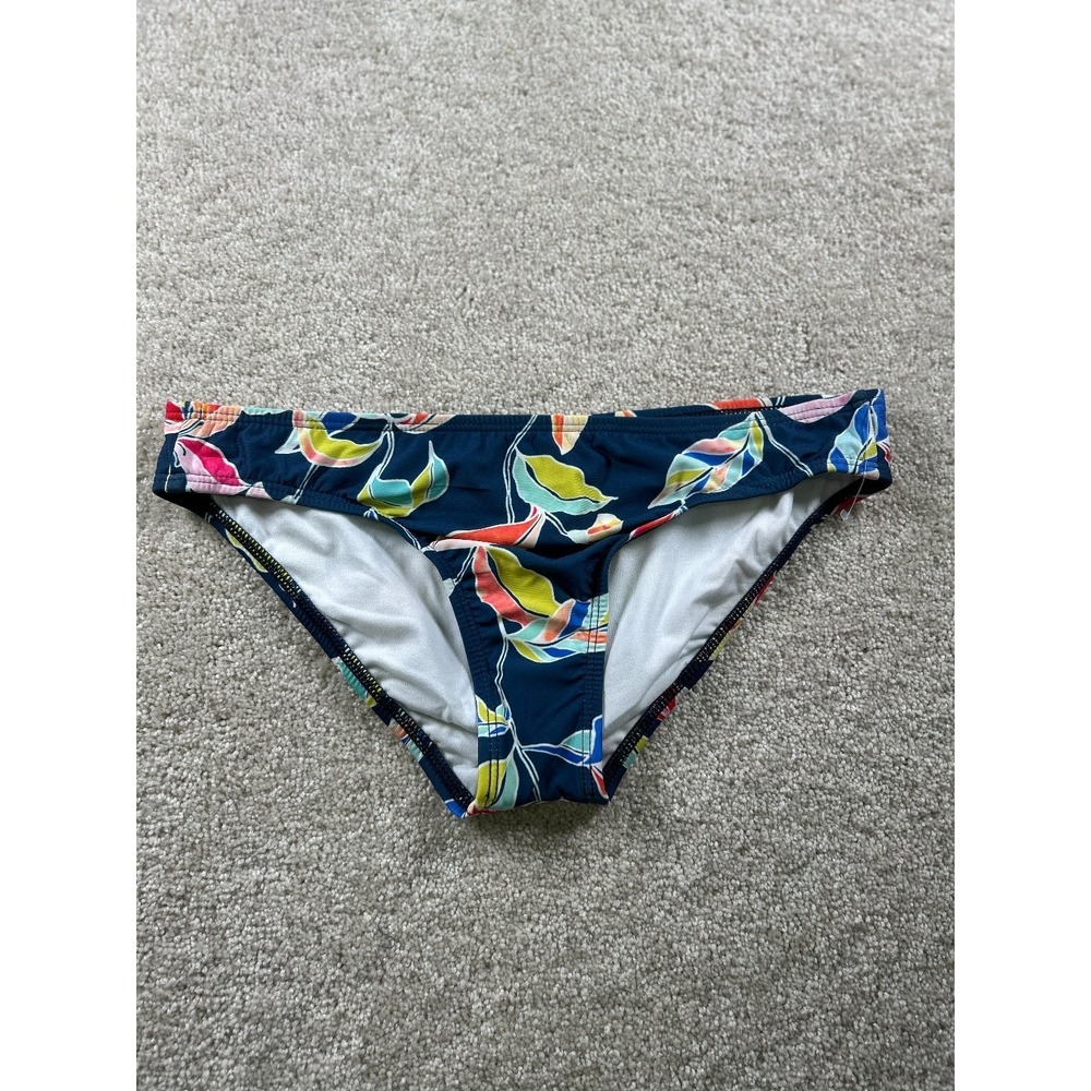 Swimwear Women's Bikini Bottom Navy Blue Floral Small Nylon‎